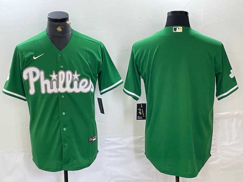 Mens Philadelphia Phillies Blank Green Celtic Stitched Cool Base Nike Jersey->philadelphia phillies->MLB Jersey